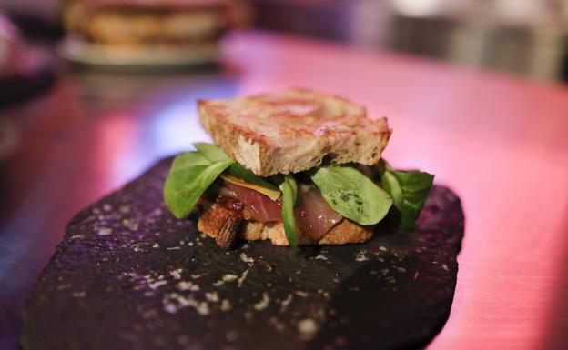 Imagen del bocadillo ganador este año en Madrid Fusión Alimentos de España. 