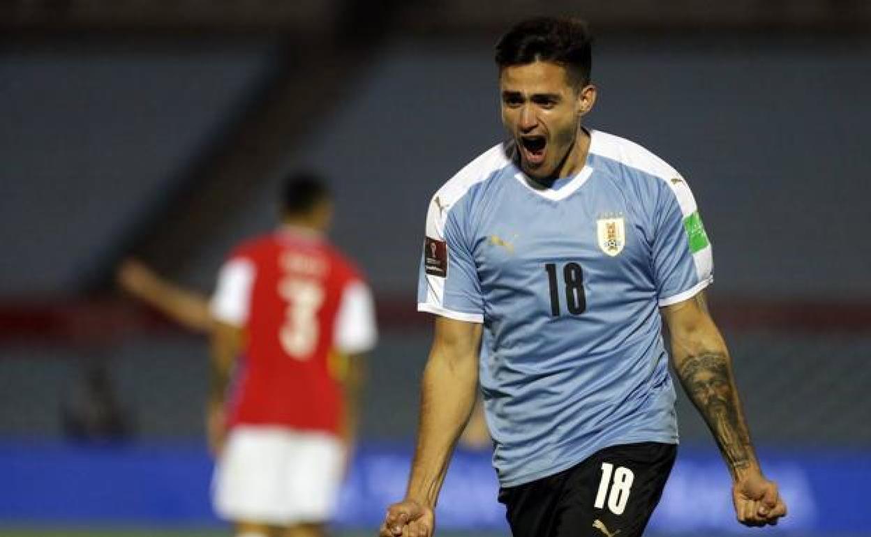 Maxi Gómez, con Uruguay