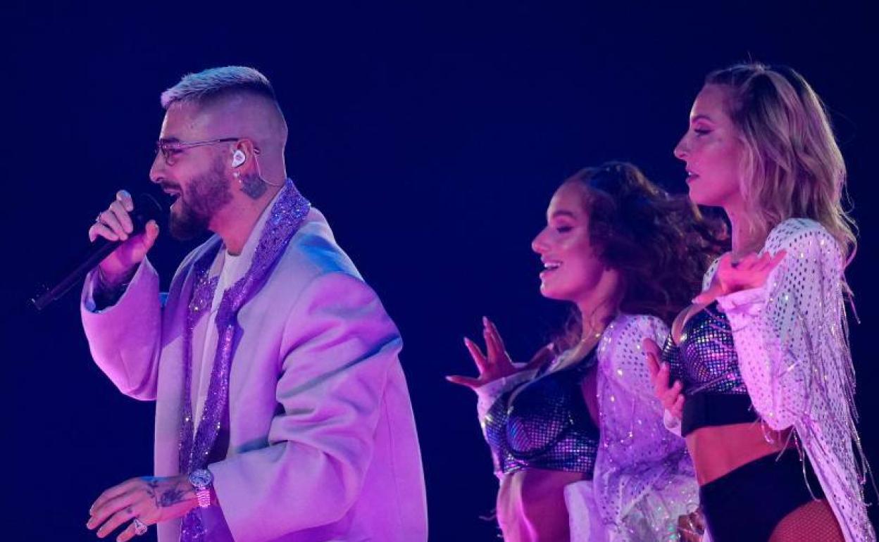 Maluma en su concierto en Barcelona.