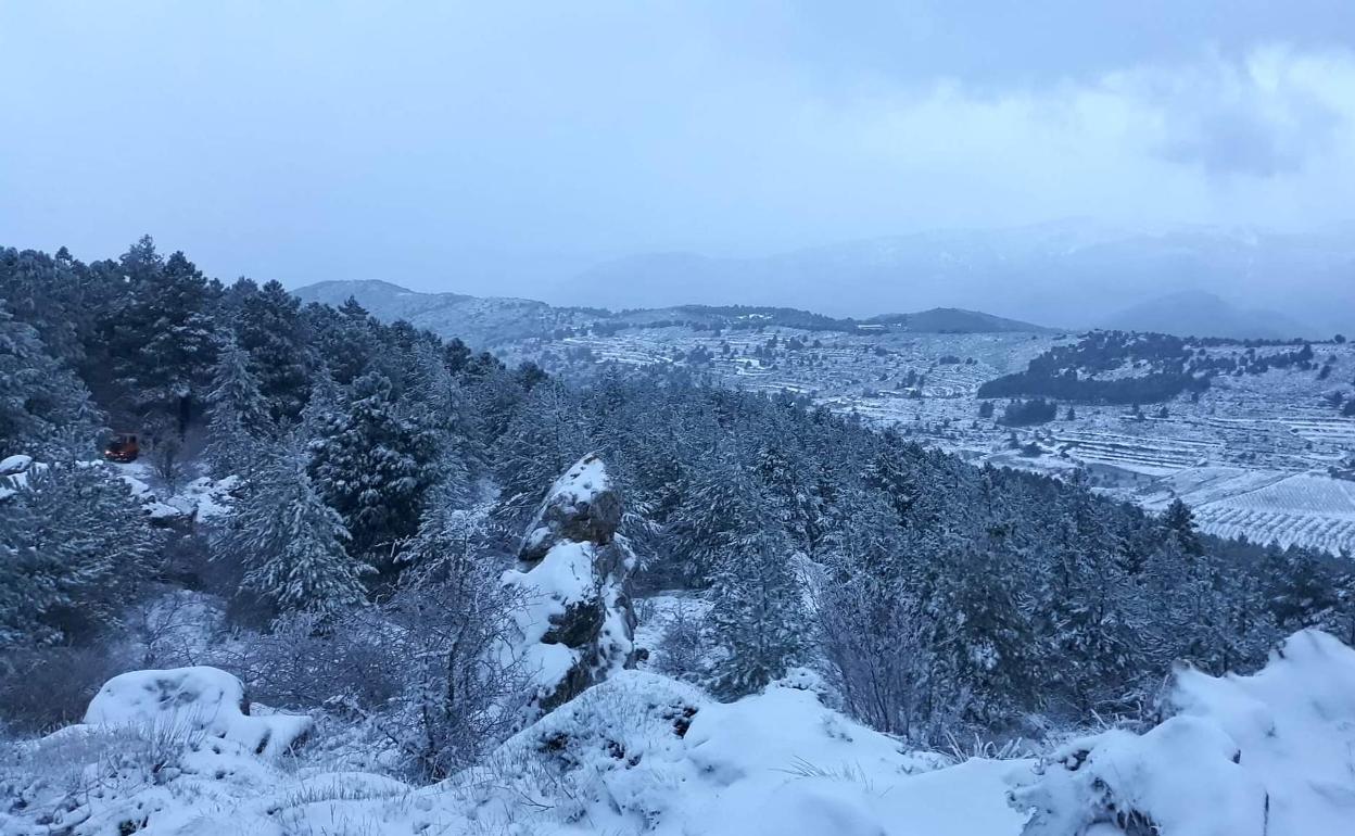 Nevada en la sierra de Aitana. 