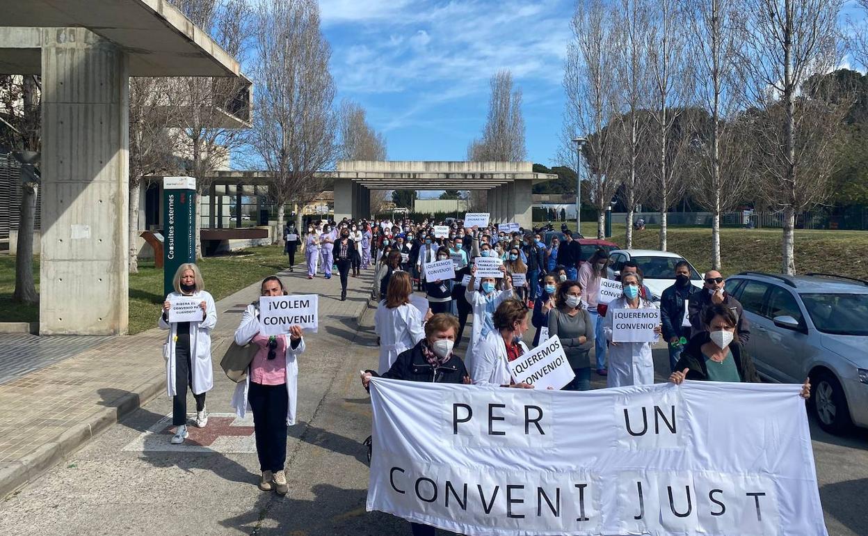 La protesta del personal sanitario que tuvo lugar a mediados de marzo. 