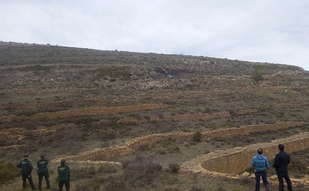 El paraje donde se ha estrellado la avioneta. 