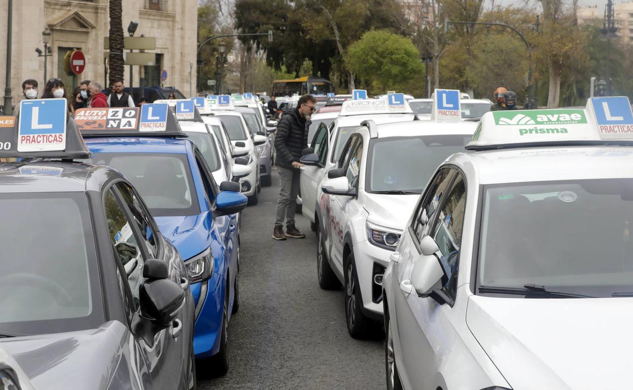 Algunos de los participantes en la protesta de este miércoles. 