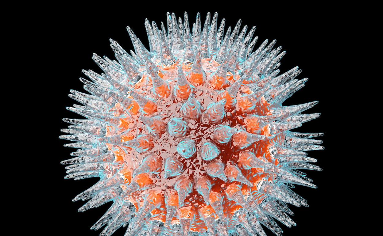 Un virus visto por un microcospio