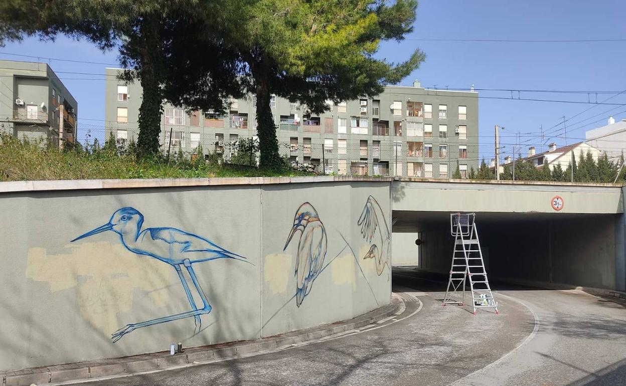 Los primeros trabajos realizados por Pedro Mecinas en el túnel de la estación. 