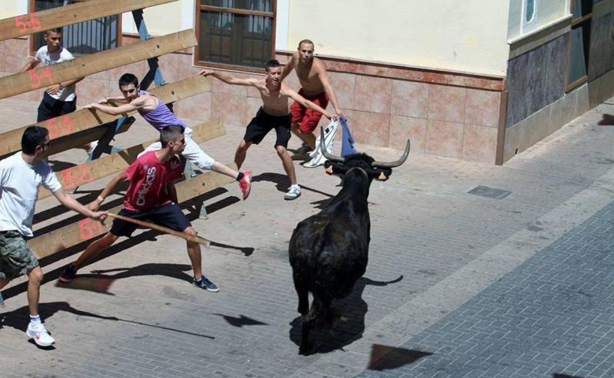 La fiesta de los toros en verano. 