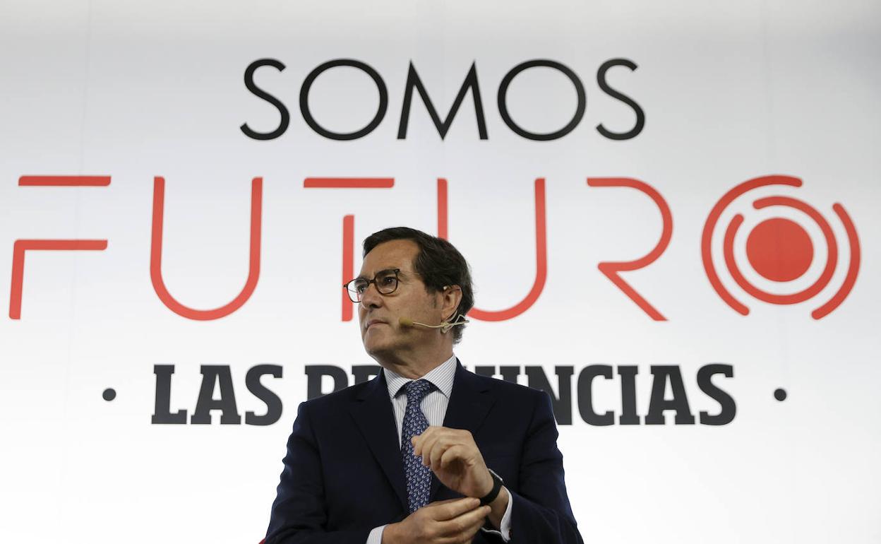 Antonio Garamendi, presidente de la CEOE, en el foro de LAS PROVINCIAS. 