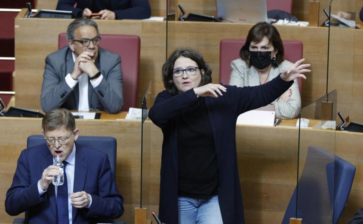 Oltra, en su única intervención en el pleno de Les Corts. 