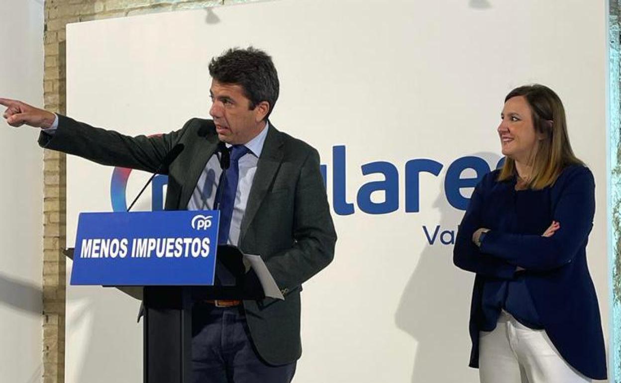 Mazón y Catalá, en la sede del PP en Valencia. 