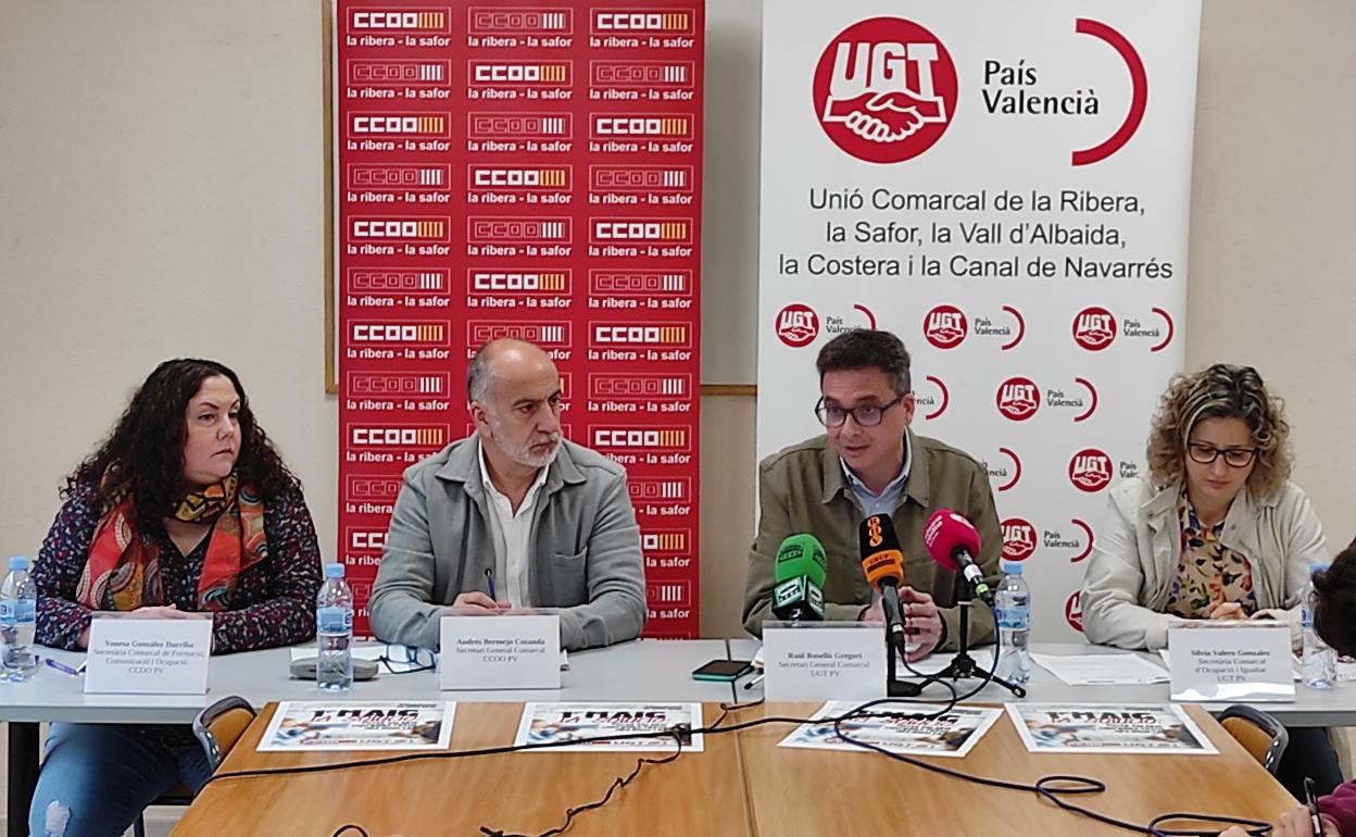 UGT y CCOO valoran la situación laboral de la comarca. 