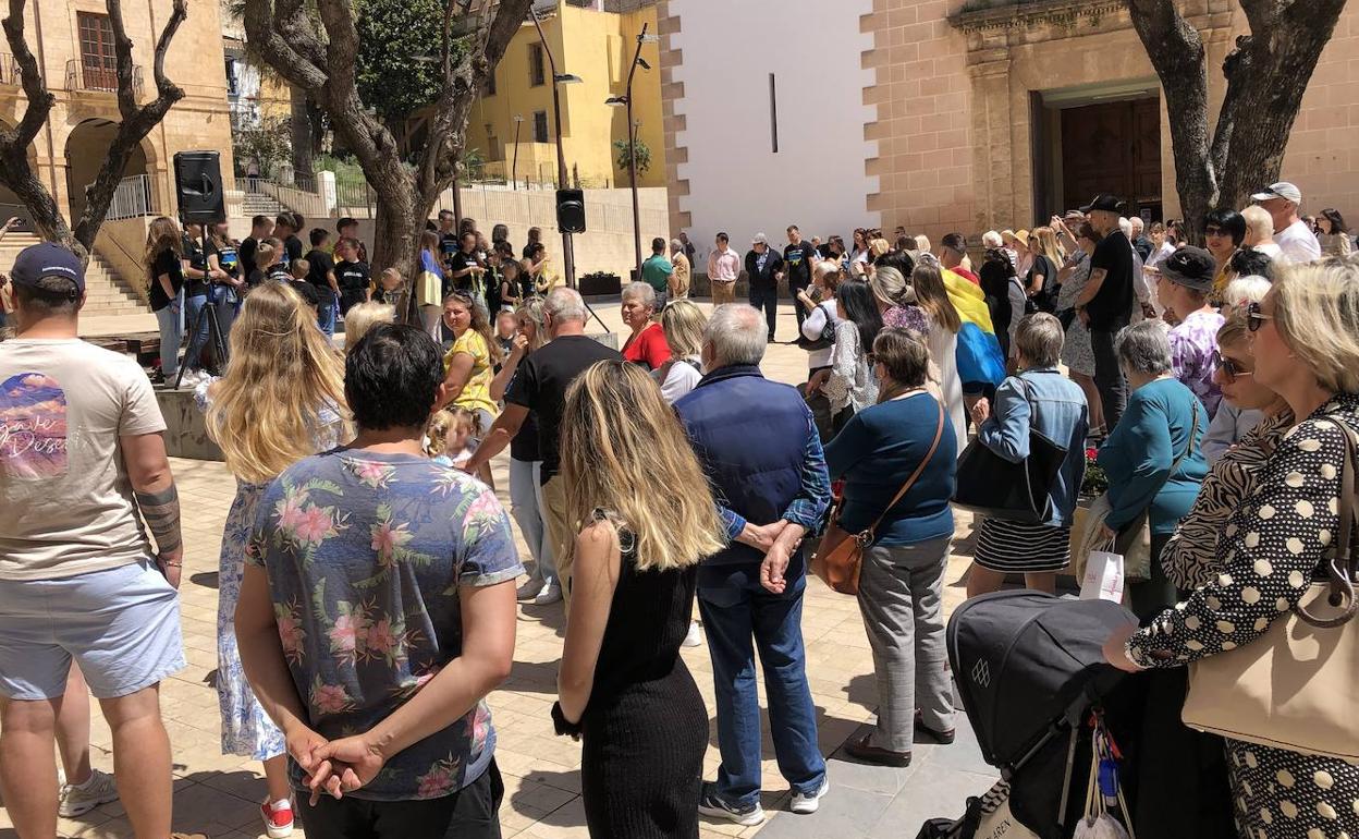 El acto de agradecimiento celebrado en la plaza de la Constitución. 