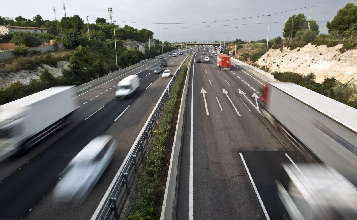 La A7, en su paso como circunvalación alrededor de Valencia.