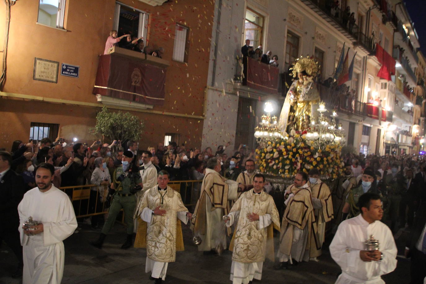 La patrona de Valencia vuelve a procesionar por el centro de la ciudad con dos cambios en el recorrido