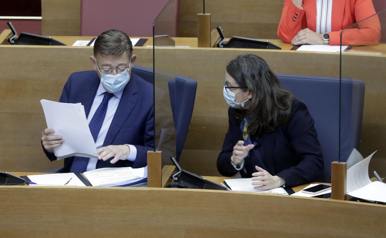 El president Ximo Puig y la vicepresidenta Mónica Oltra. 