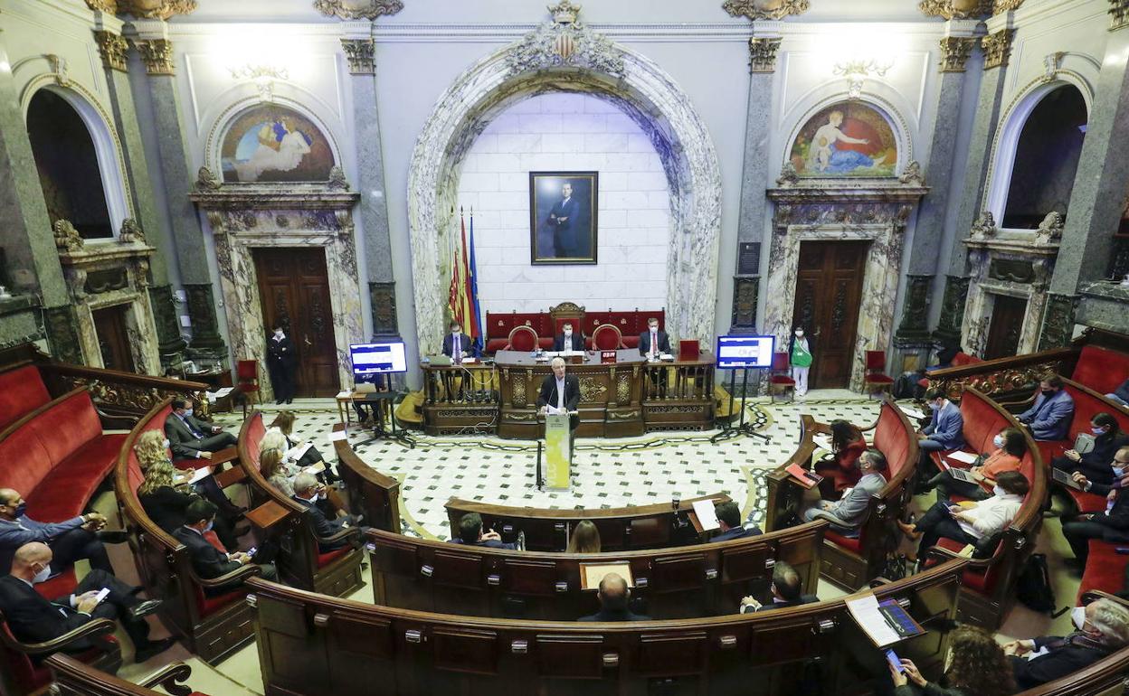 Sesión plenaria en el Ayuntamiento de Valencia. 