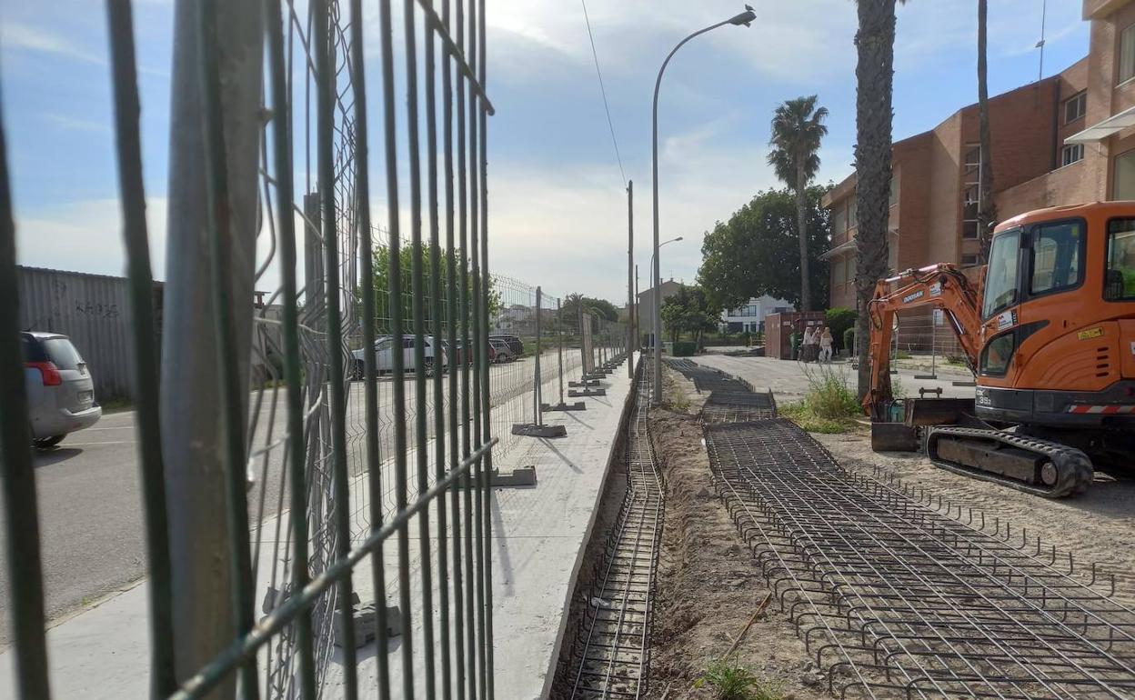 El inicio de las obras en el colegio. 