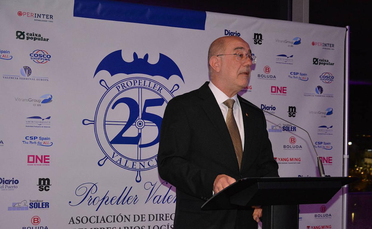 Pedro Coca, presidente de Propeller Valencia, durante su intervención. 