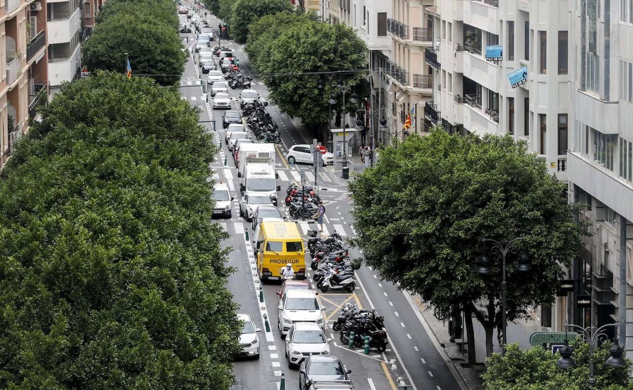 Imagen aérea de la calle Colón con la nueva planta viaria. 