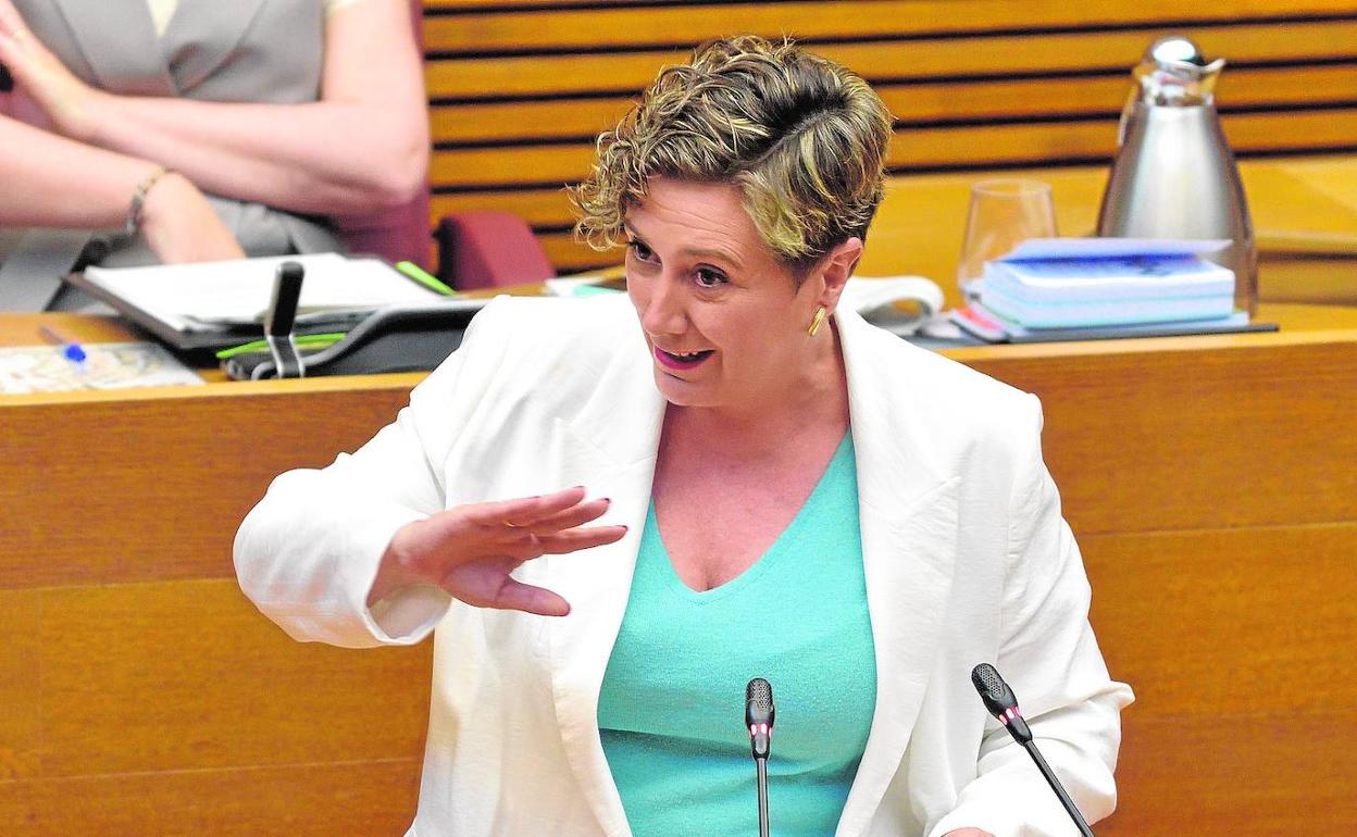 Raquel Tamarit, durante su intervención en Les Corts. 