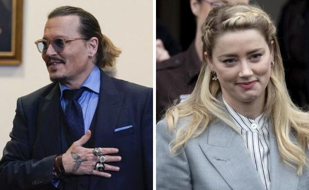 Johnny Depp y Amberd Heard durante el juicio.