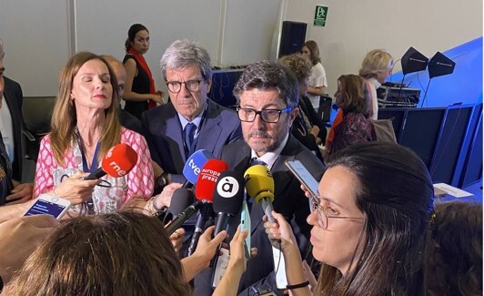 Martínez y Rodríguez, durante su encuentro con los medios. 