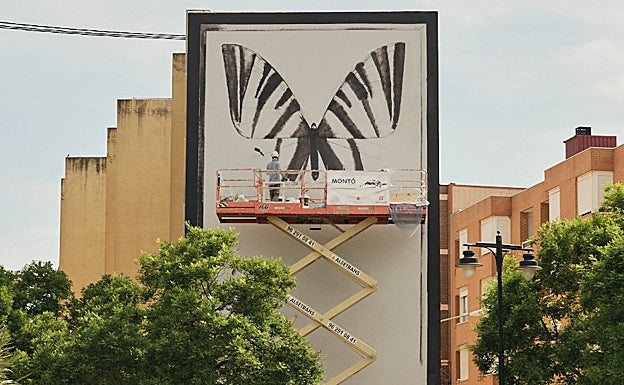 Mural del artista Mantra, uno de los cinco que podrán verse este fin de semana en Ontinyent.
