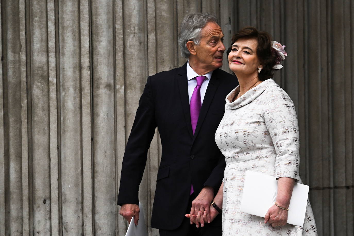 Tony Blair y su esposa Cherie Blair.