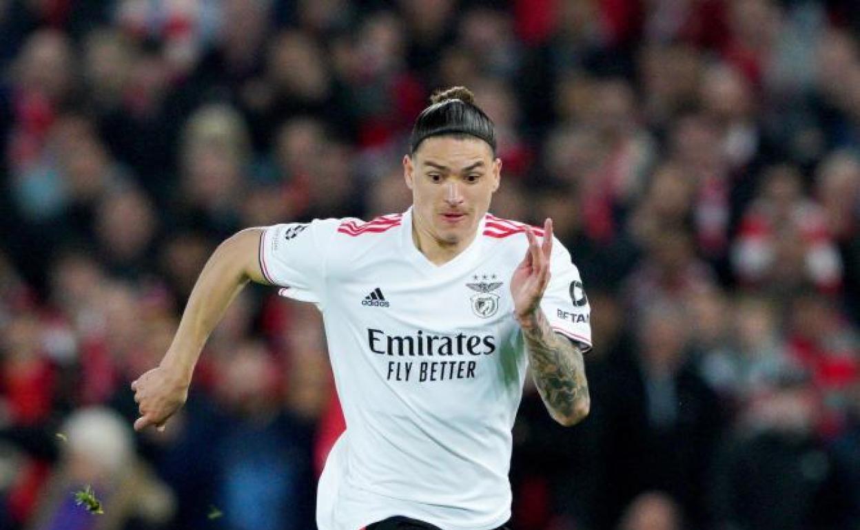 Darwin Núñez, durante un partido con el Benfica. 