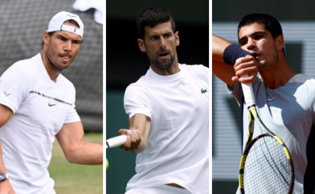 Nadal, Djokovic y Alcaraz. 