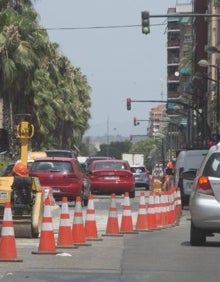 Imagen secundaria 2 - Zona en obras de la avenida de Pérez Galdós. 