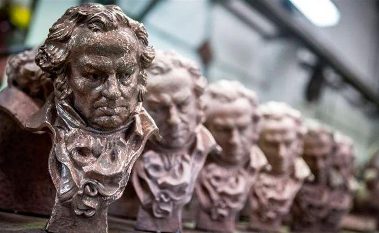 Imagen de las estatuillas de los Premios Goya