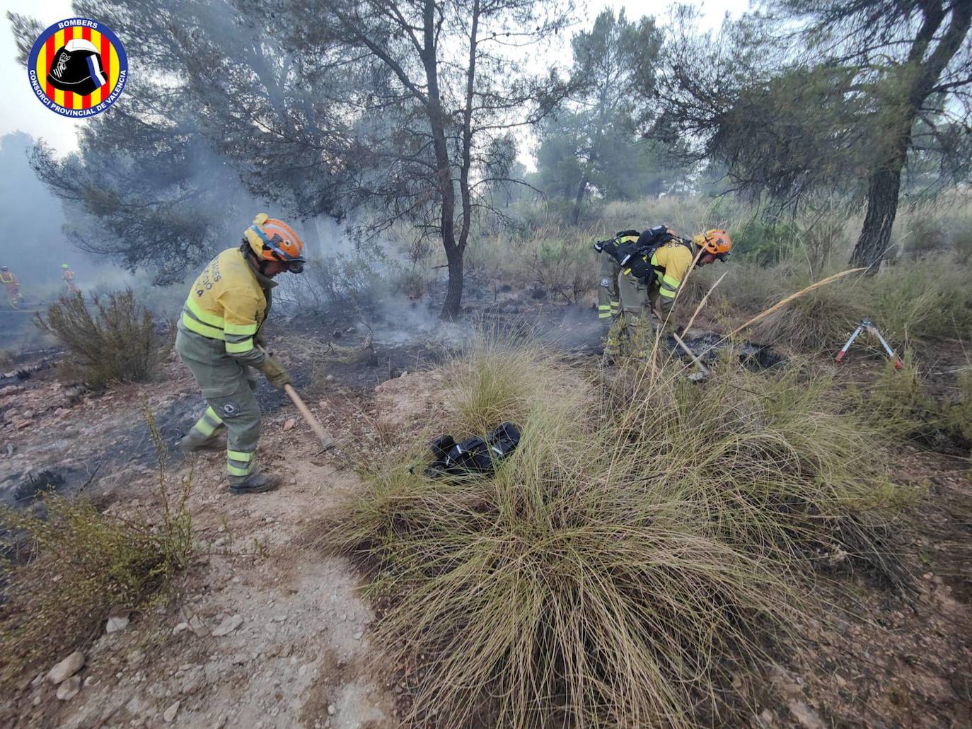 Fotos: Los bomberos luchan contra el fuego en el incendio de Venta del Moro