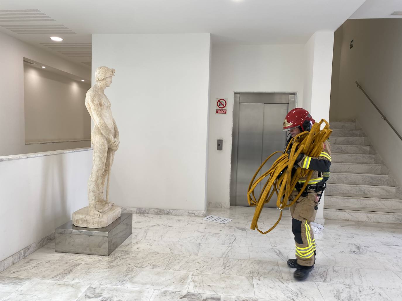 Fotos: Simulacro de incendio en el Museo de Bellas Artes de Valencia