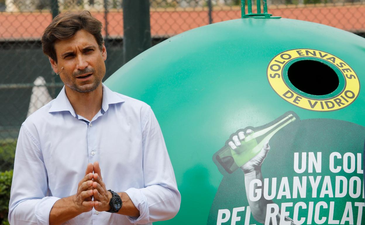 David Ferrer, durante la presentación de la Copa Davis celebrada en el Club de Tenis Valencia. 