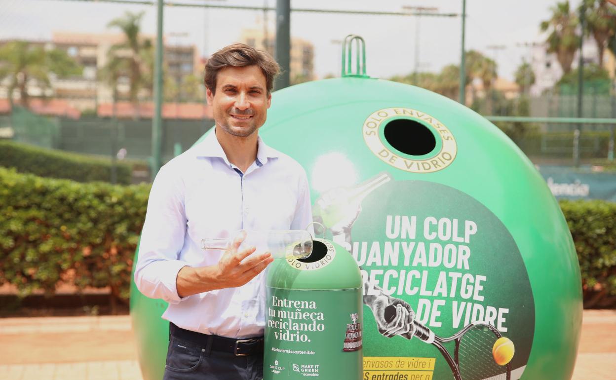 David Ferrer, durante la presentación de la Copa Davis en el Club de Tenis Valencia. 