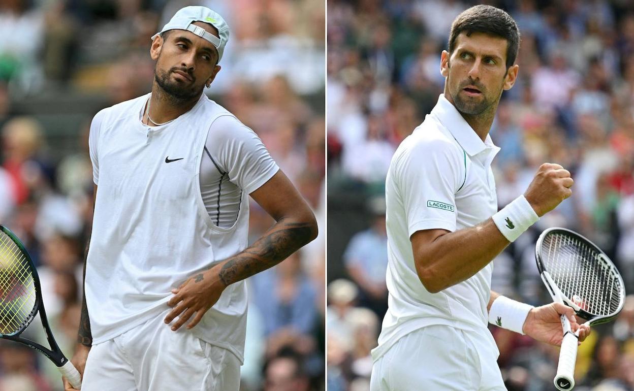 Kyrgios y Djokovic juegan este domingo la final en Wimbledon. 