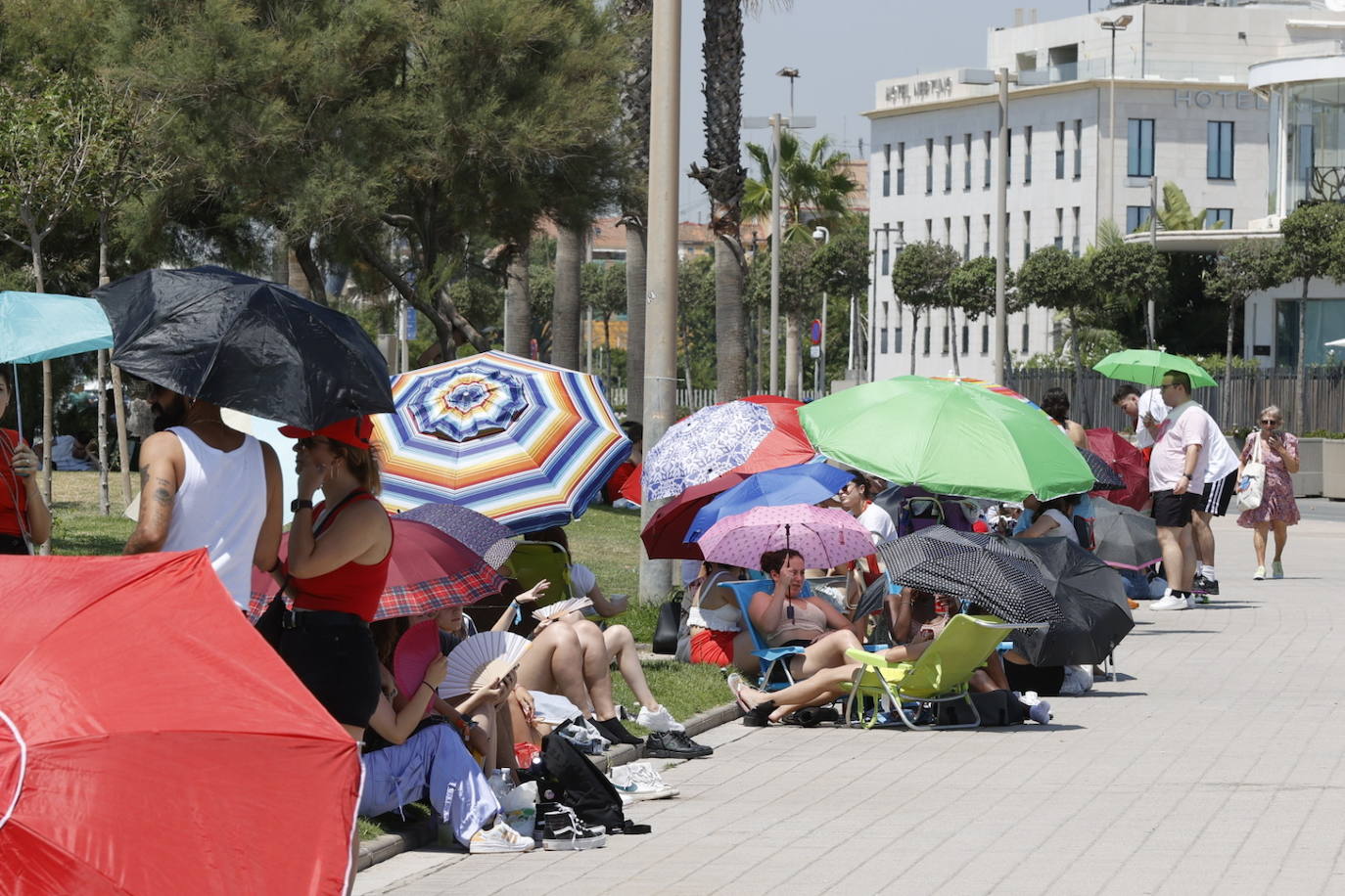 Fotos: Colas para ver a Rosalía en Valencia en plena ola de calor