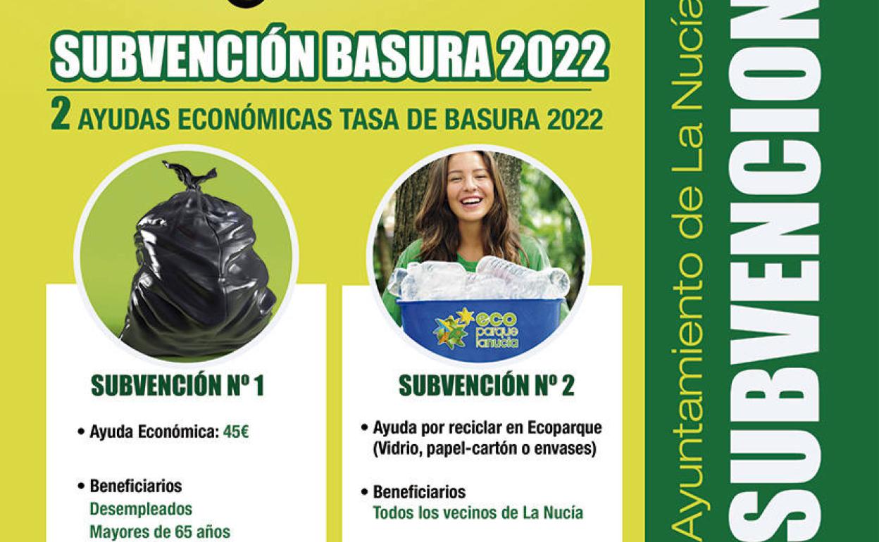 El cartel de las dos ayudas económicas de la subvención. 