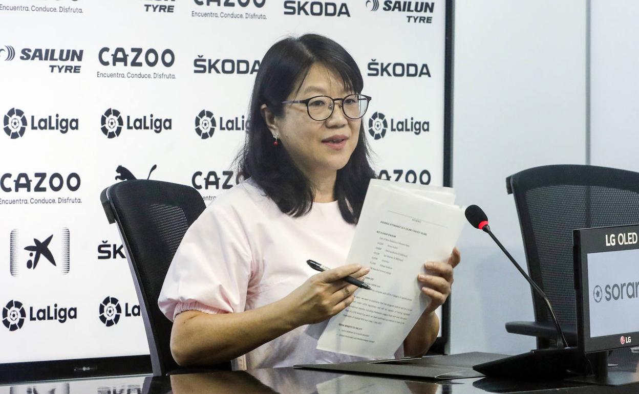 Layhoon Chan, durante su rueda de prensa del pasado 8 de julio en Mestalla. 