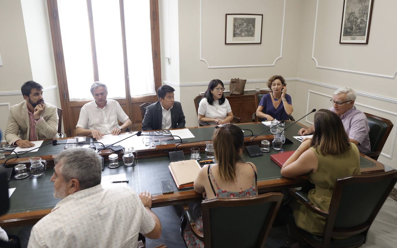 Sean Bai y Lay Hoon en la llegada a la reunión