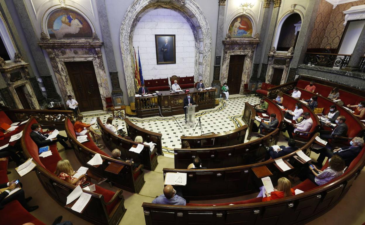 Sesión plenaria en el Ayuntamiento de Valencia. 