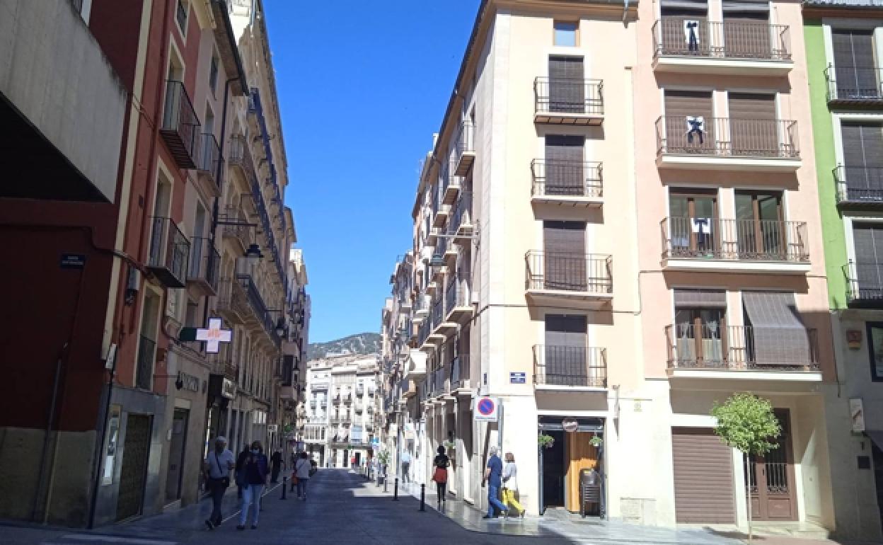 Una de las calles del centro de Alcoy peatonalizadas. 