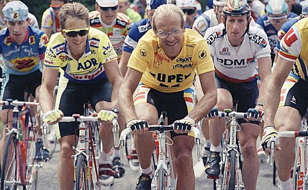 Laurent Fignon, durante la ronda gala en 1989. 