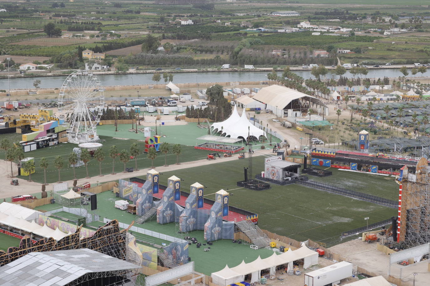 Fotos: Así ha quedado el recinto del festival Medusa tras la tormenta de arena