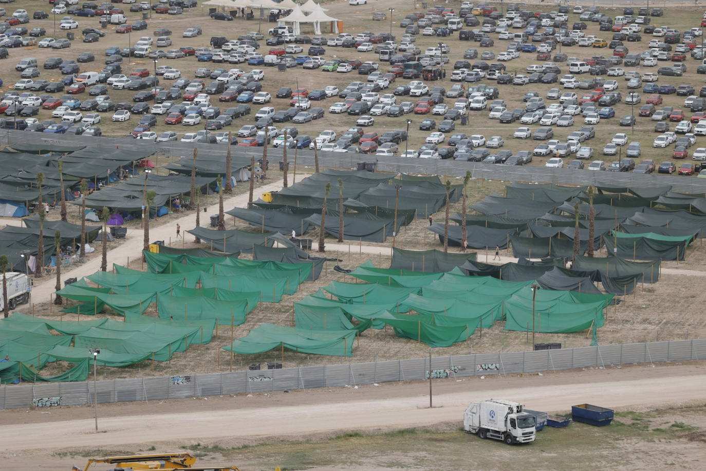 Fotos: Así ha quedado el recinto del festival Medusa tras la tormenta de arena