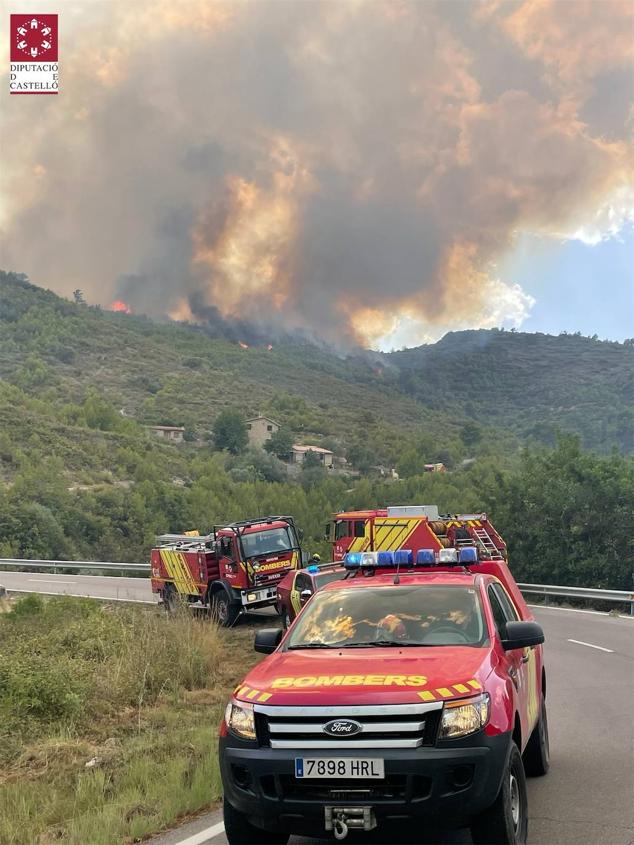 Fotos: Declarado un incendio forestal en Useres