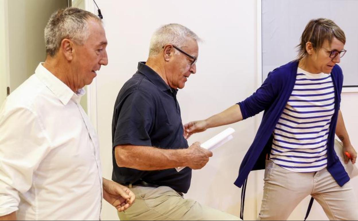 Joan Baldovi, Joan Ribó y Papi Robles, líderes de la formación de Compromís.