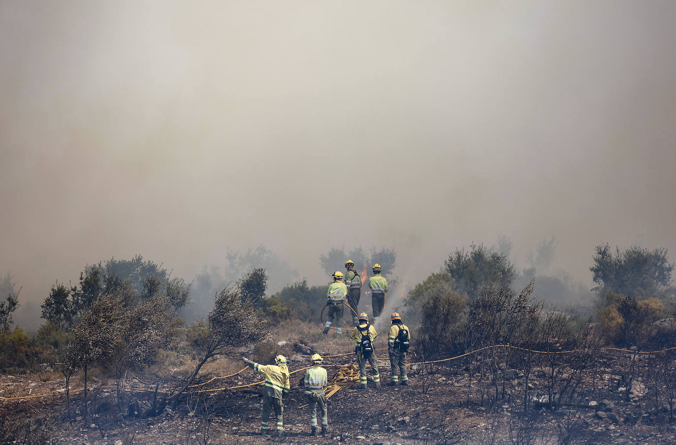 Fotos: Los bomberos siguen luchando contra el fuego en Bejís