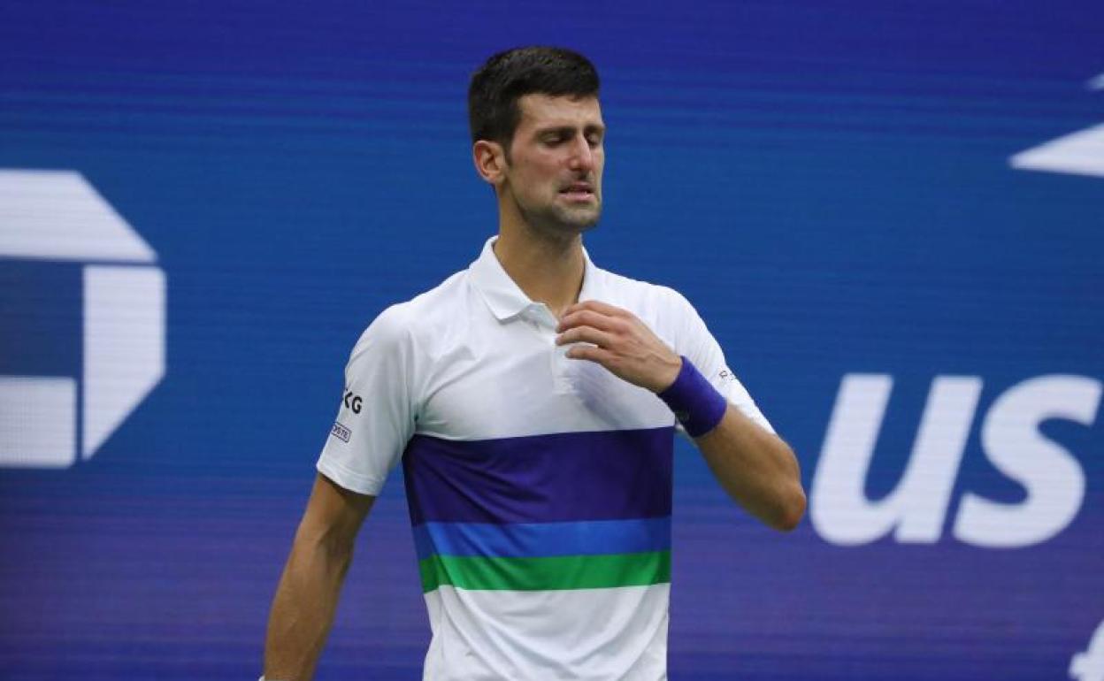 Djokovic, tras la final del US Open 2021, que perdió contra Medvedev.