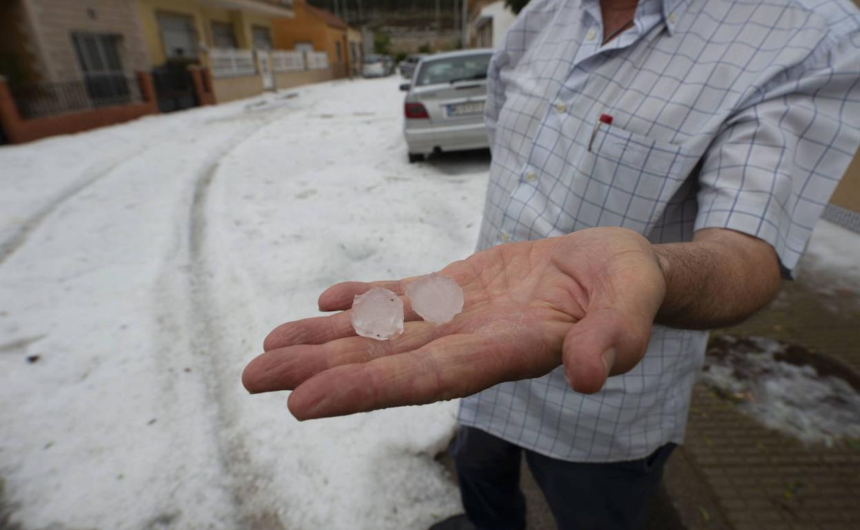 Imagen de archivo de una tormenta de granizo